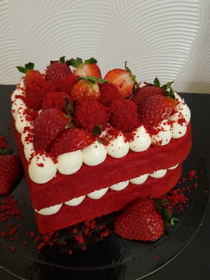 Red velvet strawberry heart
